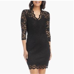 STUNNING Women's Karen Kane Scalloped Lace Bodycon Dress SZ S